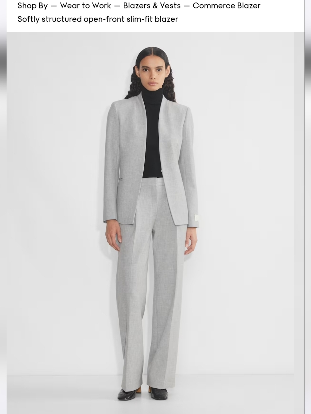 Aritzia Babaton - Light Grey Women’s Open-Front Blazer